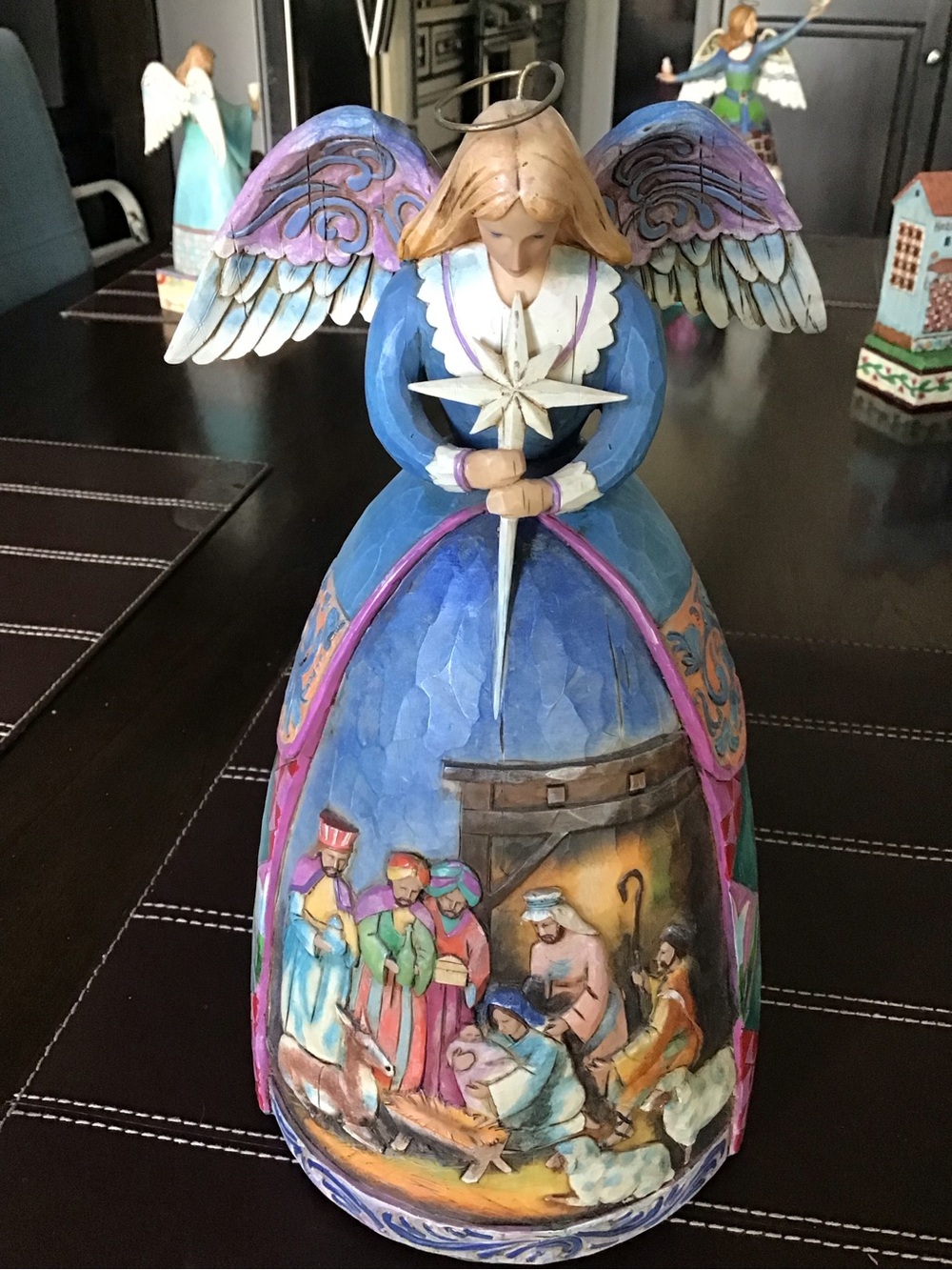 Jim Shore Blue and Purple Angel Nativity Sculpture
